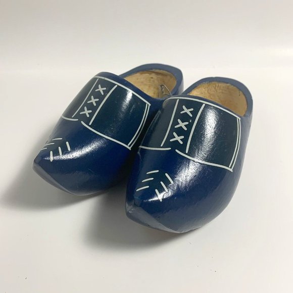 Skinwood Wooden Clogs Kids Size 5.5 Blue Made in Holland - Picture 1 of 10